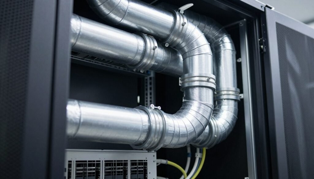 Dedicated air intake ducting connected to an ASIC miner chassis